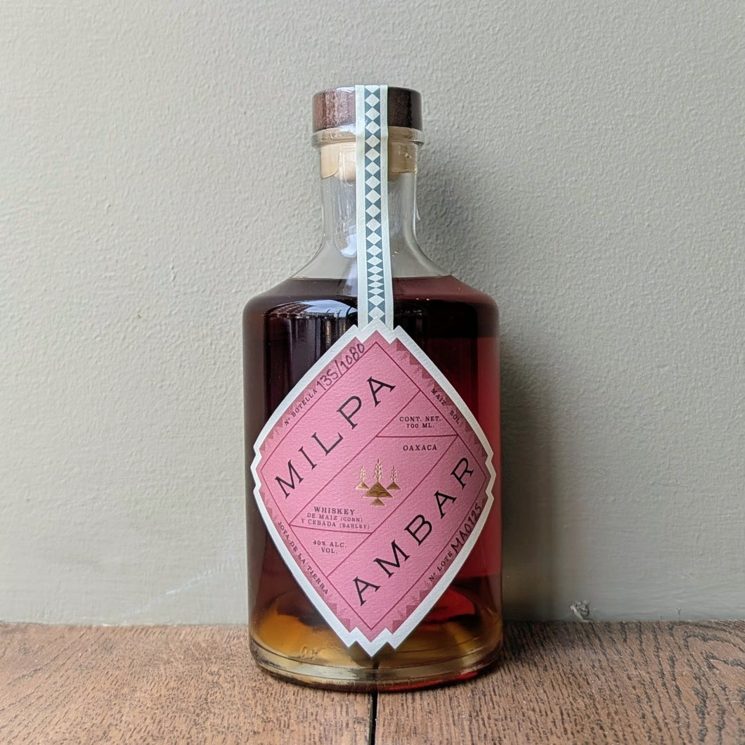 Ambar, Milpa Whiskey de Maiz y Cebada 700ml